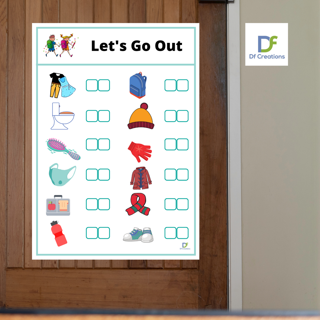 Kids Let's Go Out Routine Check List