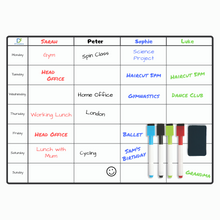 Load image into Gallery viewer, A3 Magnetic Whiteboard Weekly - Meal or Activity Planner
