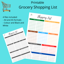 Load image into Gallery viewer, Categorised Grocery List Shopping List, INSTANT DOWNLOAD
