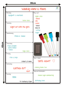 A3 Magnetic Weekly Whiteboard Planner with Shopping List