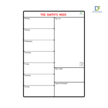 Load image into Gallery viewer, A3 Magnetic Weekly Whiteboard Planner with Shopping List
