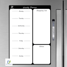 Load image into Gallery viewer, A4 plus - Magnetic Weekly Whiteboard Planner with Shopping List (34 x 24 cm)
