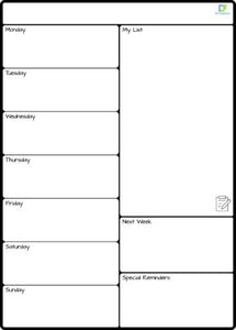 A3 Magnetic Weekly Whiteboard Planner with Shopping List